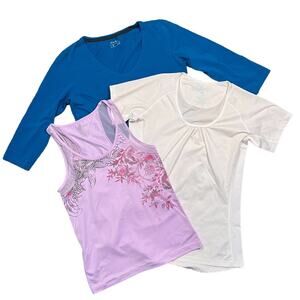 Eddie Bauer EB Sport Travex 3 Piece Active Outdoor Shirt Bundle Womens Medium